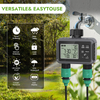 Mini Size Water Timer for Garden Hose, 2 Zone Smart Sprinkler Timer with Rain Delay,Dual-Zone Water Time|Rain Sensor+Manual/Automatic Modes|2025 Waterproof Upgrade|Dual-Program Irrigation System