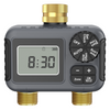 SGW06M Water Timer for Garden Hose Brass Inlet and Outlets - 2 Zone Sprinkler Timer with Rain Delay/Manual Watering/Automatic Irrigation for Yard Lawn