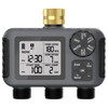 2025 Ne Water Timer with Dial 3 Outlets, Hose Watering Sprinkler Timer, with 3 Independent Watering Zone LCD Display Rain Delay Mode Manual Mode 360° Brass Inlet Metal Filter