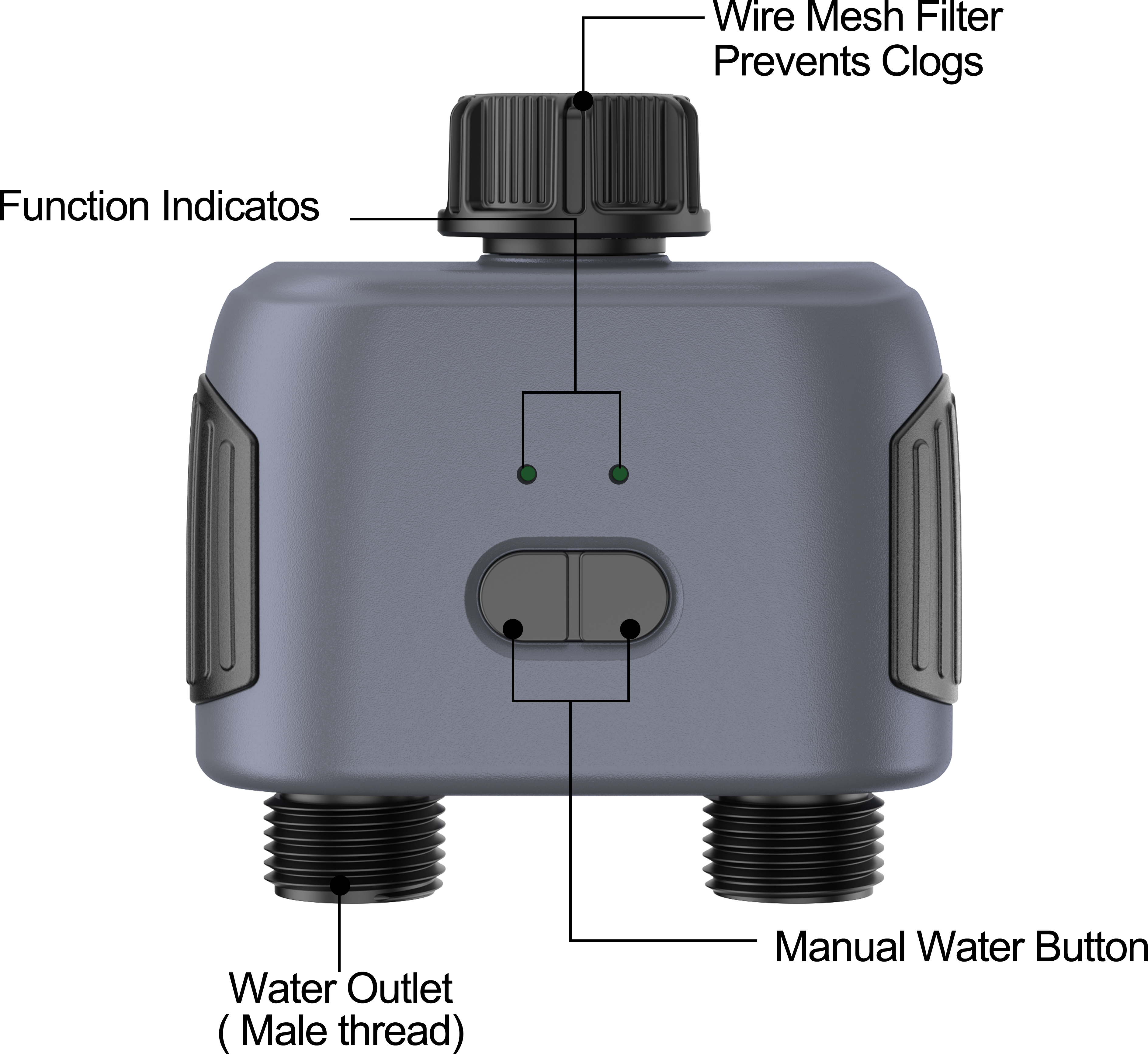 thumbnail image 2 of Wifi Hose Timer App Controlled Watering WiFi Smart Water Timer With Brass Inlet - 2 Zone Garden Hose Timer With App & Alexa Control Wifi Water Timer 2 of 10