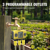 Inhocon Water Timer, 3 Outlets, Hose Watering Sprinkler Timer, with 3 Independent Watering Zone LCD Display Rain Delay Mode Manual Mode 360° Brass Inlet Metal Filter, IPX6 Waterproof for Yard Watering