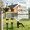 Inhocon Sprinkler Timer with Dual Outlets Programmable Water Hose Timer 2 Outlet for Garden, Automatic Irrigation Timer IP54 with Rain Delay/Manual, Outdoor Hose Timer Controller for Lawn, Yard, Pool