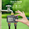 SGW06M Water Timer for Garden Hose Brass Inlet and Outlets - 2 Zone Sprinkler Timer with Rain Delay/Manual Watering/Automatic Irrigation for Yard Lawn