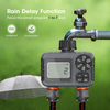 SGW06M Water Timer for Garden Hose - 2 Zone Sprinkler Timer with Rain Delay/Manual Watering/Automatic Irrigation for Yard Lawn