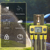2025 New Water Timer 4 Outlets Hose Watering Sprinkler Timer, with 4 Independent Watering Zone LCD Display Rain Delay Mode Manual Mode 360° Brass Inlet Metal Filter IP55 Waterproof for Yard