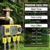 Inhocon Water Timer 4 Outlets Hose Watering Sprinkler Timer, with 4 Independent Watering Zone LCD Display Rain Delay Mode Manual Mode 360° Brass Inlet Metal Filter IPX6 Waterproof for Yard