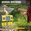 2025 New Water Timer 4 Outlets Hose Watering Sprinkler Timer, with 4 Independent Watering Zone LCD Display Rain Delay Mode Manual Mode 360° Brass Inlet Metal Filter IP55 Waterproof for Yard