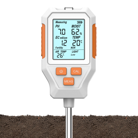 Digital 7 in 1 Soil Test Meter Adjustable Probe Soil Sensor Soil Detector for Lawn /Plants/Garden