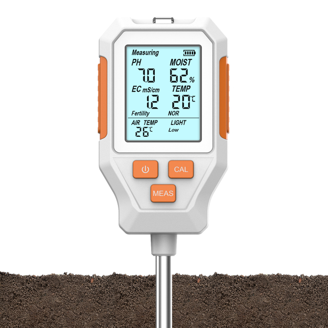 Digital 7 in 1 Soil Test Meter Adjustable Probe Soil Sensor Soil Detector for Lawn /Plants/Garden