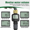 Digital Water Flow Meter, Brass Inlet with Metal Thread, High Accuracy Water Flow Sensor for Outdoor Garden 
